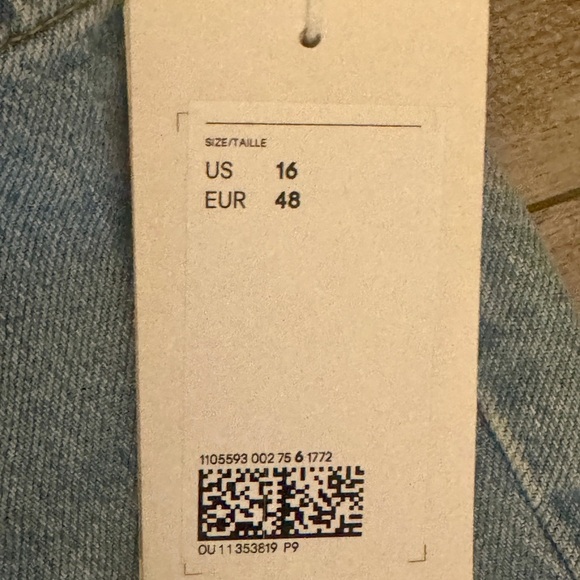 H&M Light Wash Straight Leg Jeans | Size 16 | NWT - Picture 6 of 7